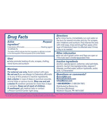 Boiron Calendula Cream 2.5 oz - Homeopathic Relief for Skin Irritation & Burns - International Shipping Available - Buy Online on GoSupps.com
