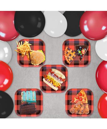 Canadian Lumberjack Plaid Paper Party Dinner Plates - 24 Plates - 23 cm Square - Buy Online on GoSupps.com