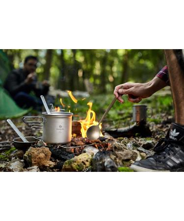 Titanium Long Handled Spoon | 8.7 inch Biggest Bowl | Outdoor Camping Companion - Buy Online on GoSupps.com
