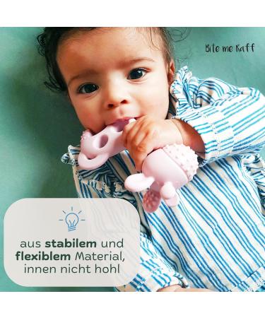 Bite Me Raff Silicone Giraffe Teething Ring - BPA-Free Mint Green - Easy Grip Tooth Aid for Gum Relief & Massage - Buy Online on GoSupps.com