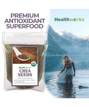 Healthworks Chia Seeds Raw - 32oz (2lbs) | Premium All-Natural Superfood with Omega-3, Fiber & Protein | Great for Shakes, Smoothies & Oatmeal - Buy Online on GoSupps.com