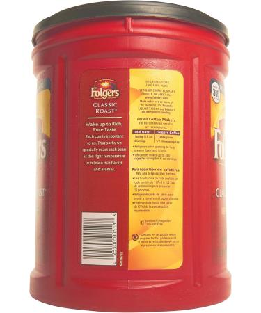 Folgers Classic Roast Medium Ground Coffee 1 x 1.36kg Tub Makes Up to 380 6 fl oz Cups - Buy Online on GoSupps.com
