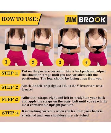 JIMBROOK Posture Corrector Women | Back Support Belt | Posture Corrector Men | Back Brace for Men | Shoulder Brace | Neck Pain Relief | Back Straightener Posture Corrector | Back Brace for Women Large - Buy Online on GoSupps.com