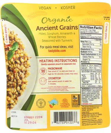 TASTY BITE Organic Ancient Grains - 8.8 Oz | Nutritious Superfood Blend - Buy Online on GoSupps.com