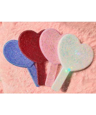 Sparkling Heart-Shaped Handheld Mirror Diamond Painting - Bling Rhinestone Portable Mirror in Blue | Great Gift for Girlfriends, Wife, Mom - Buy Online on GoSupps.com