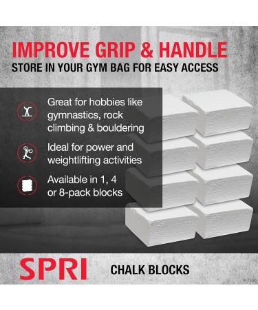 SPRI Chalk Block & Chalk Ball 2 oz (8-Pack) for Gymnastics, Climbing, Weightlifting & Billiards - Buy Online on GoSupps.com