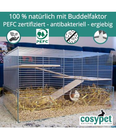 Cosypet 100% Organic Animal Bedding Pellets for Rabbits Hamsters Rodents Birds & Cats Ultra Absorbent & Odor Control - 5 kg (10 L) Wood Litter - Buy Online on GoSupps.com