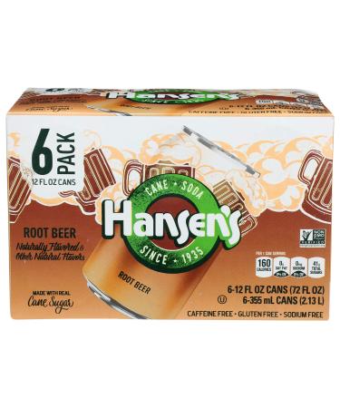Hansen's, Soda Creamy Rootbeer, 12 Fl Oz, 6 Pack