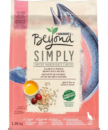 Beyond Grain Free Natural Wet Cat Food Pate Variety Pack 4 Flavours - 85 g Can (24 Pack) & Simply Natural Dry Cat Food Salmon & Whole Brown Rice - 1.36 kg Bag Wet Cat Food + Cat Food Salmon - Buy Online on GoSupps.com