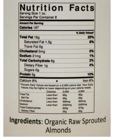 Jiva Organics Creamy Raw Sprouted Almond Butter - Unsalted 8 oz | Organic Nut Butter - Buy Online on GoSupps.com