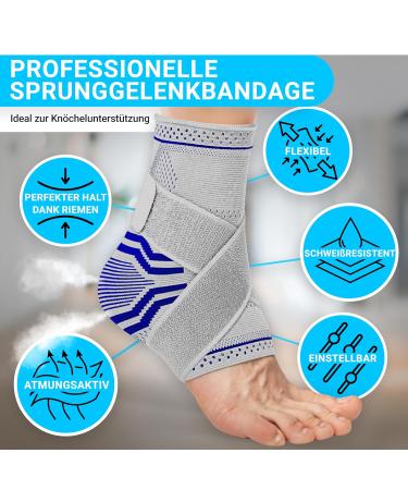 Unisex Adjustable Ankle Bandage - Orthopedic Compression for Weak Ankles & Achilles Tendon - White - Buy Online on GoSupps.com