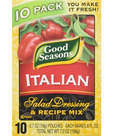 Good Seasons Italian Salad Dressing & Recipe Mix 0.7oz, 10 Pouches, Total Net 7oz