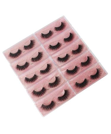 10 Pairs 3D Soft Mink False Eyelashes - Handmade Wispy Fluffy Long Lashes | Natural Eye Extension Makeup Kit (K005) - International Shipping - Buy Online on GoSupps.com