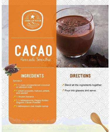 Andean Star Organic Cacao Powder - Raw Peruvian Cacao Beans - Rich in Nutrients and Flavanols - Zero-Guilt and USDA-Certified - All-Natural and Non-GMO - Single-Origin and Gluten-Free - 16 oz. - Buy Online on GoSupps.com