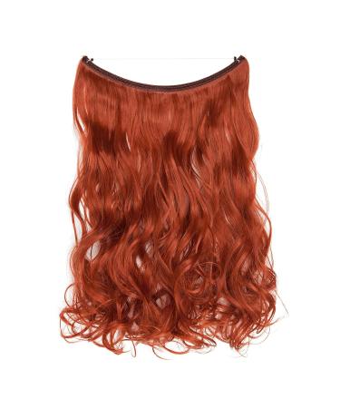 Shop 50cm Orange-Red Silk-Co Wavy Hair Extensions with Rubber Band - Invisible Cord Synthetic Hair for a Natural Look - Perfect for Women - Buy Online on GoSupps.com
