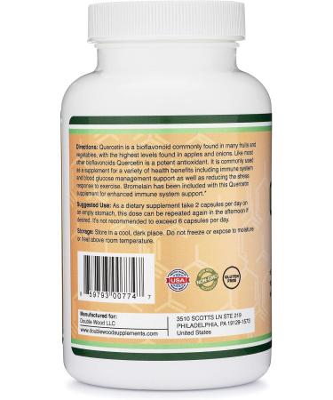 Double Wood Supplements Quercetin and Zinc Bundle - Support Immune System Health (120 Count Quercetin and 300 Count Zinc) - Buy Online on GoSupps.com