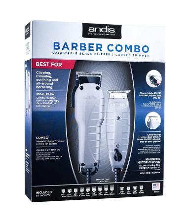 Andis Barber Combo: High-Speed Adjustable Clipper Blade & T-Outliner Trimmer for Shaving and Fading + BeauWis Blade Brush - Buy Online on GoSupps.com