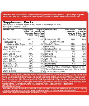 Flintstones Children's Complete Multivitamin Chewable Tablets 60-Count - Fruit Flavor | Pack of 1 - Buy Online on GoSupps.com
