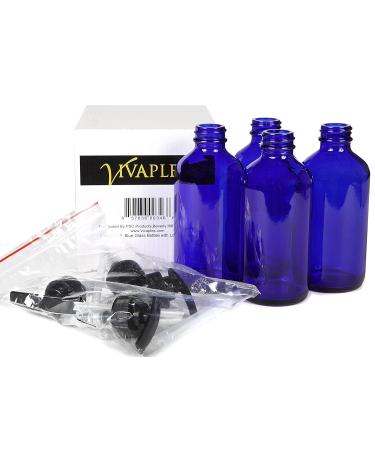 Vivaplex 8 oz Cobalt Blue Glass Bottles with Black Lotion Pumps - Large Empty Ideal for International Shipping - Buy Online on GoSupps.com
