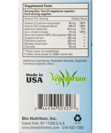 Bio Nutrition Immune Wellness Olive and Oregano Vegi-Caps - 60 Count - Buy Online on GoSupps.com
