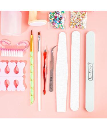 Nail Art Set Professional Acrylic Glitter Powder Liquid Brush Rhinestone Clipper Manicure Nail Art Kit DIY Nail Art Accessories Tool - Buy Online on GoSupps.com