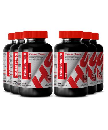 Creatine Supplement - CREATINE Powder 100G - Increase Muscle Mass and Strength (6 Bottles)