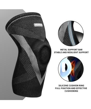 Proiron Kniebandage f r Meniskus & Kniegelenk | Orthop dische Bandage f r Sport & Erholung | XL Schwarz - Ideal bei Knieverletzungen Schmerzen & Ligamentverletzungen - Buy Online on GoSupps.com