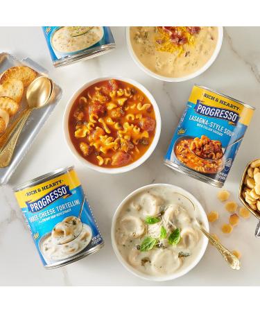 Progresso Rich & Hearty Three Cheese Tortellini Soup 18.5 oz - Pack of 12 Cans - Buy Online on GoSupps.com