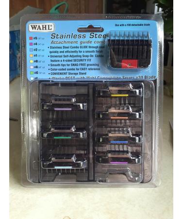 Wahl Canada Stainless Steel Guides with Caddy Fits #30 Ultimate & Competition Series Blades Convenient Storage Stand with lid for Pets - Model 58247