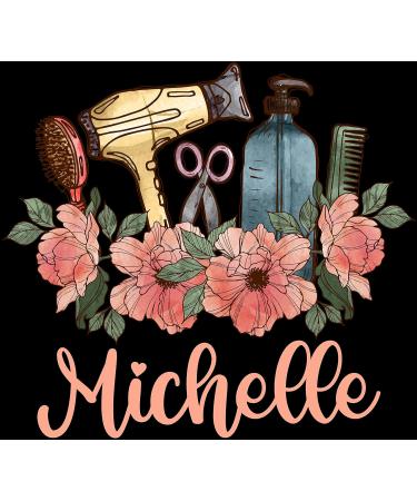 Custom Hair Stylist Apron - Personalized Floral Pink Apron with Pockets for Women | Ideal for Salon Barber & Beauty School Students - Lightweight Cotton Design - Buy Online on GoSupps.com