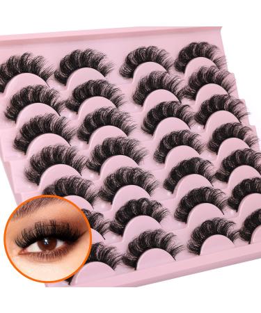 D Curl Fluffy Wispy Mink False Eyelashes - Natural Look Russian Strip Lashes - 14 Pairs (16mm) - Short Fake Eye Lashes for Dramatic Volume - Buy Online on GoSupps.com