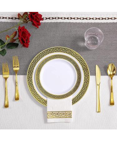 320 Pack Gold Plastic Silverware Set - Disposable Cutlery for Party - Heavy Duty Plastic Forks, Spoons, Knives - Bulk Pack - Buy Online on GoSupps.com