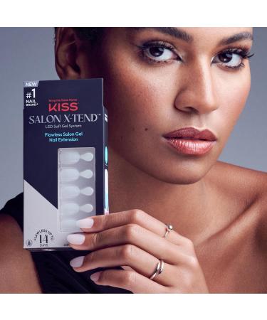 KISS Salon X-tend Press On Nails Nail Glue included Keep It light White Short size Oval shape 34 Ct. - Buy Online on GoSupps.com