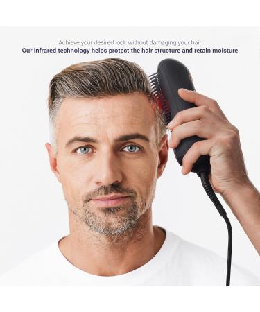 MONAT Hair Brush Dryer | 2-in-1 Electric Straightening Brush & Beard Dryer | Infrared Technology | Adjustable Speed & Temperature Levels - Buy Online on GoSupps.com