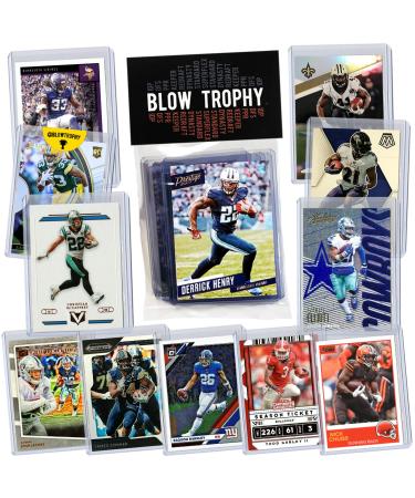 NFL Running Back Football Card Bundle, Assorted Set of 12 Mint Star RB Football Cards Gift Set, Includes one Relic, Serial, or Rookie, Protected by Sleeve and Toploader with Fantasy Football eBook