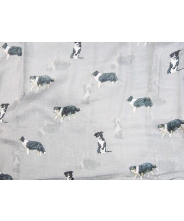 Claudia & Jason Collie Dog Print Soft Scarf For Dog Lovers Grey - Buy Online on GoSupps.com
