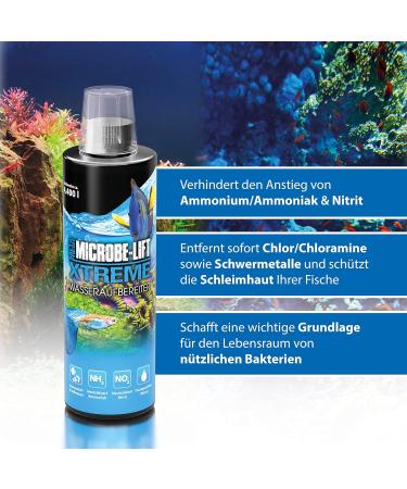 Microbe-Lift Xtreme 236ml - Safe Aquarium Water Treatment Removes Chlorine & Heavy Metals for Sea & Freshwater - Buy Online on GoSupps.com