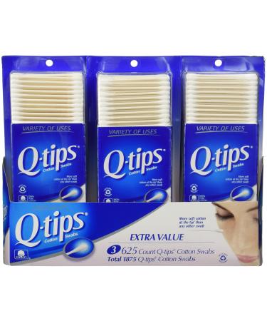 Q-tips Cotton Swabs 3 Packs of 625 Count