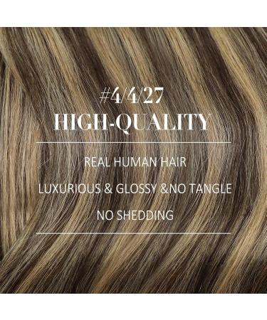 Youngsee Ombre Clip-in Hair Extensions - 55cm Real Hair 120g Brown to Blonde 7 Pieces #4/27/4 - Perfect for Long Gorgeous Locks - Buy Online on GoSupps.com