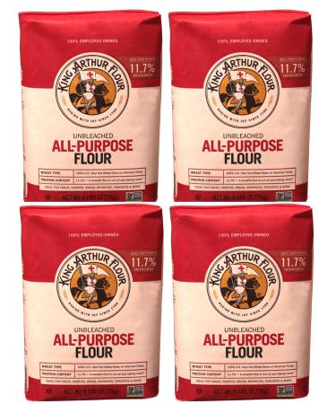 King Arthur Flour, Unbleached Flour, 20 lb (4 Pack 5 lb Each )