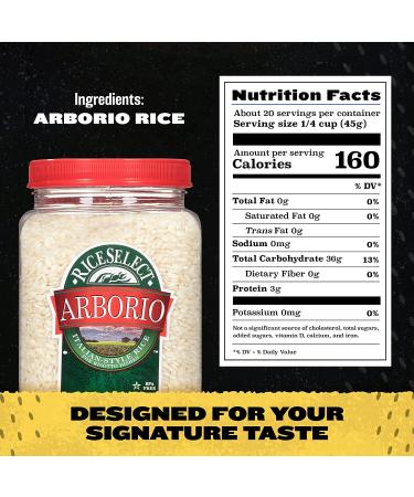 RiceSelect Arborio Rice: Premium Gluten-Free Non-GMO Rice for Italian Risotto - 32oz Jar - Buy Online on GoSupps.com