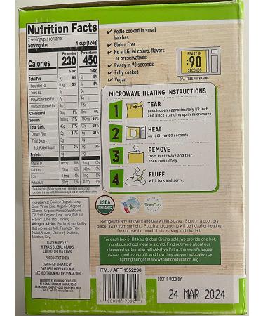 Organic Cilantro Lime Rice - Rikita's Global Grains - 8.8 Oz | 3 LBS - Buy Online on GoSupps.com