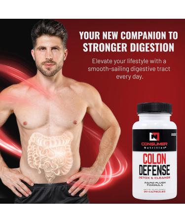 Digestive Supplements - Colon Cleanse Detox for Optimal Gut Health | Cascara Sagrada Senna Leaf & Psyllium Husk | 30 Capsule Bowel Cleanse - Buy Online on GoSupps.com