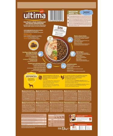 Ultima Junior Chicken Dry Dog Food for Medium and Large Breeds 7500 g - Buy Online on GoSupps.com