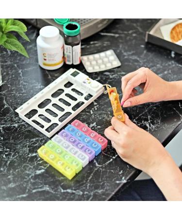 Edoso 7-Day Pill Organizer with Alarm | Weekly Medicine Box & Timer for Memory | German Description | Reinforced Alarm Tone | Colorful Tablet Containers - Buy Online on GoSupps.com