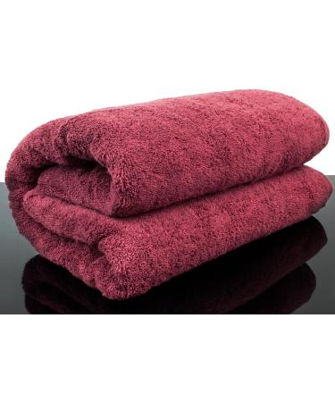 BC BARE COTTON Luxury Hotel & Spa Turkish Cotton Oversized Bath Sheet - Cranberry (40x80 inches, Set of 1) - Buy Online on GoSupps.com