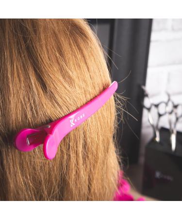 Kobe SureGrip Pink Professional Hairdresser's Sectioning Clips (x6) Strong Grip for All Hair Types Ideal for Long and Short Hair. Great for Styling - Buy Online on GoSupps.com