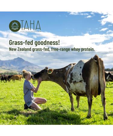 Taha Health & Nutrition Mind+Body+Soul Protein Blend - Madagascan Vanilla | 25g Protein from Grass-Fed Whey & Collagen | 400mg Milk Phospholipids | 2LB (Free-Range Dairy International Shipping - Buy Online on GoSupps.com