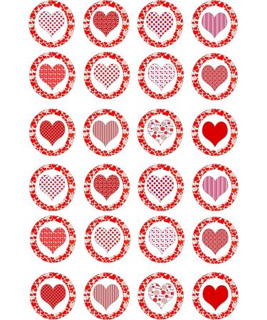 24 edible PRE CUT Valentine Hearts style kids childrens party decorations Wafer Paper Cupcake Fairy Cake Toppers - Buy Online on GoSupps.com