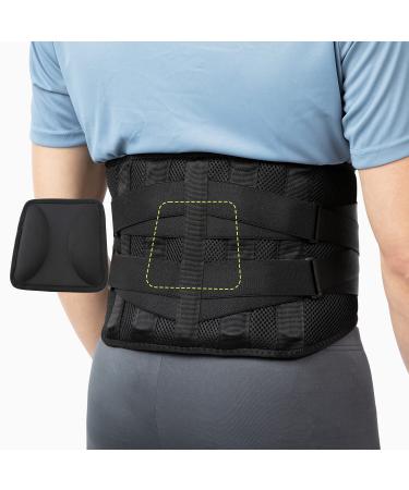 BraceUP Back Brace with lumbar Pad - Back Pain Relief for Men and Women Lumbar Support Belt for Sciatica Pain Heavy Lifting Waist Support Lower Back Brace (S/M 70-90 cm) S/M (70-90 cm)